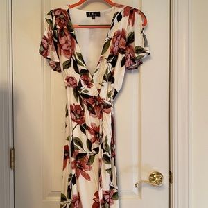 Lulus floral wrap midi dress WORN ONCE!